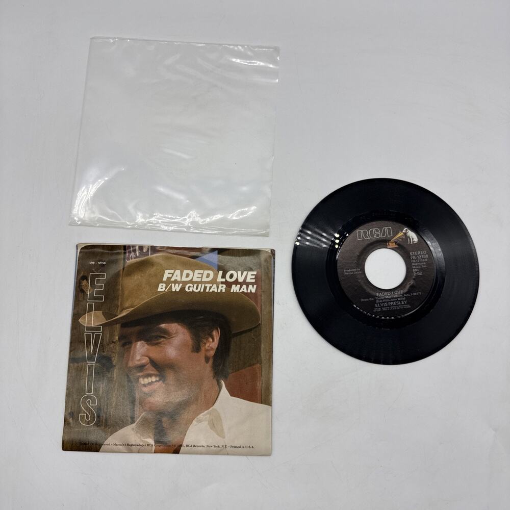 Elvis Presley Guitar Man/Faded Love 7" 45 RPM RCA PB-12158 W/Pic Sleeve